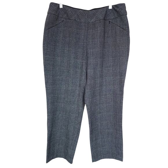 Investments Petites 16PS Grey Gray Plaid Pants - Picture 1 of 6